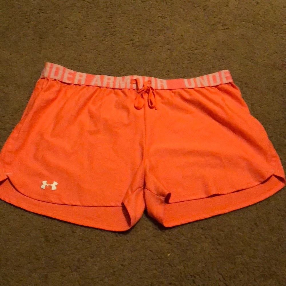 Orange Under Armour Gym Shorts